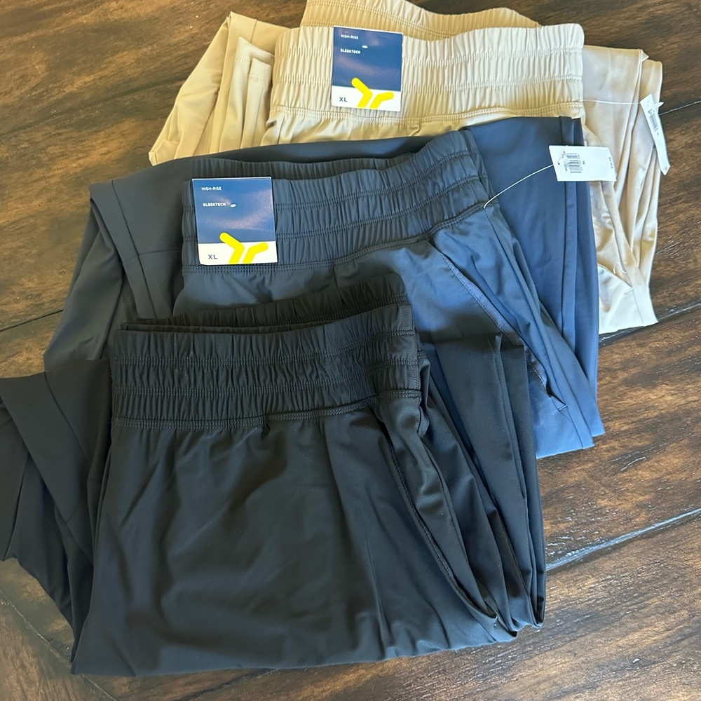 Lot of 3 Old Navy High-Waisted SleekTech Barrel Ankle Pants Size XL Pull On NWT